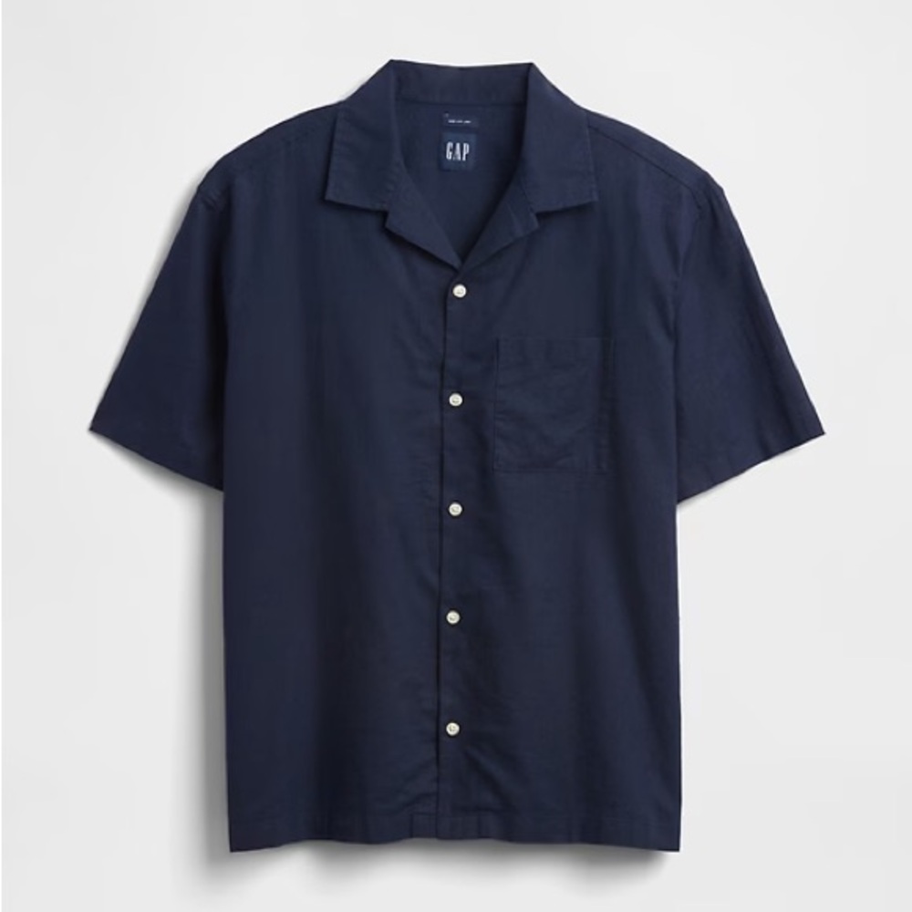 GAP Navy Linen - Cotton Shirt